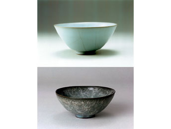 鈴木三成《青瓷茶碗》《米色瓷茶碗》 －丸沼芸術の森コレクション 